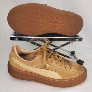 Puma Suede Platform Tan Sneakers Women's Shoes Size 6.5